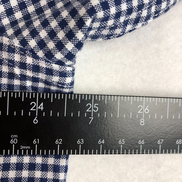 Chaps Men's Size Large Storm Blue White Checkered Long Sleeve Button Down Shirt - Picture 5 of 11